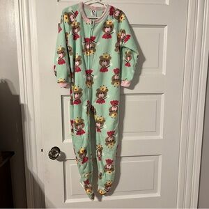 Gerber 5T Mint Green Bear Crown Print Footie Pajamas